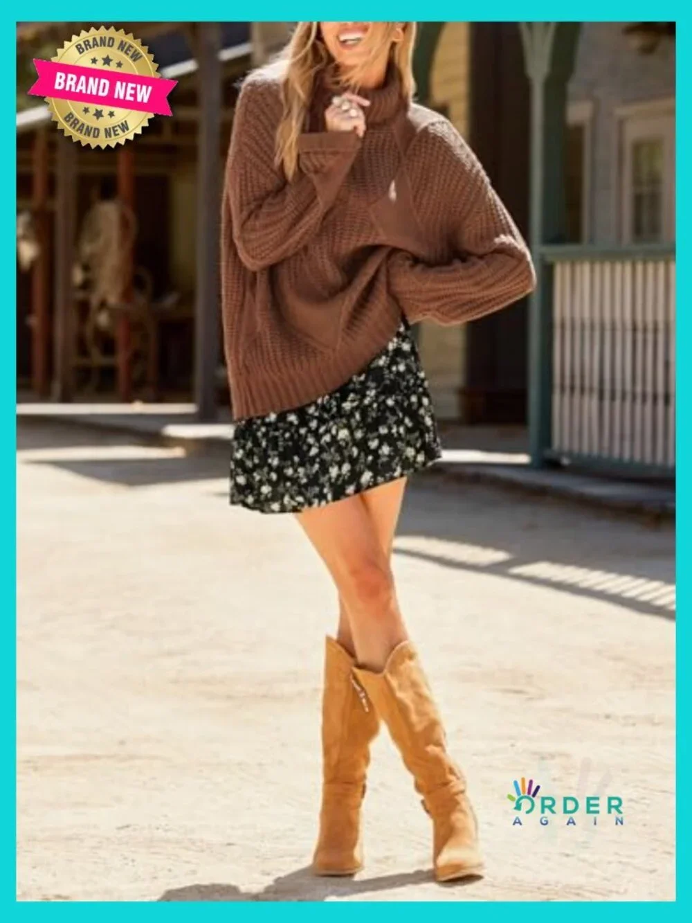 Womens Turtleneck Chunky Knit Sweater High Neck Cable Knit Pullover Oversized